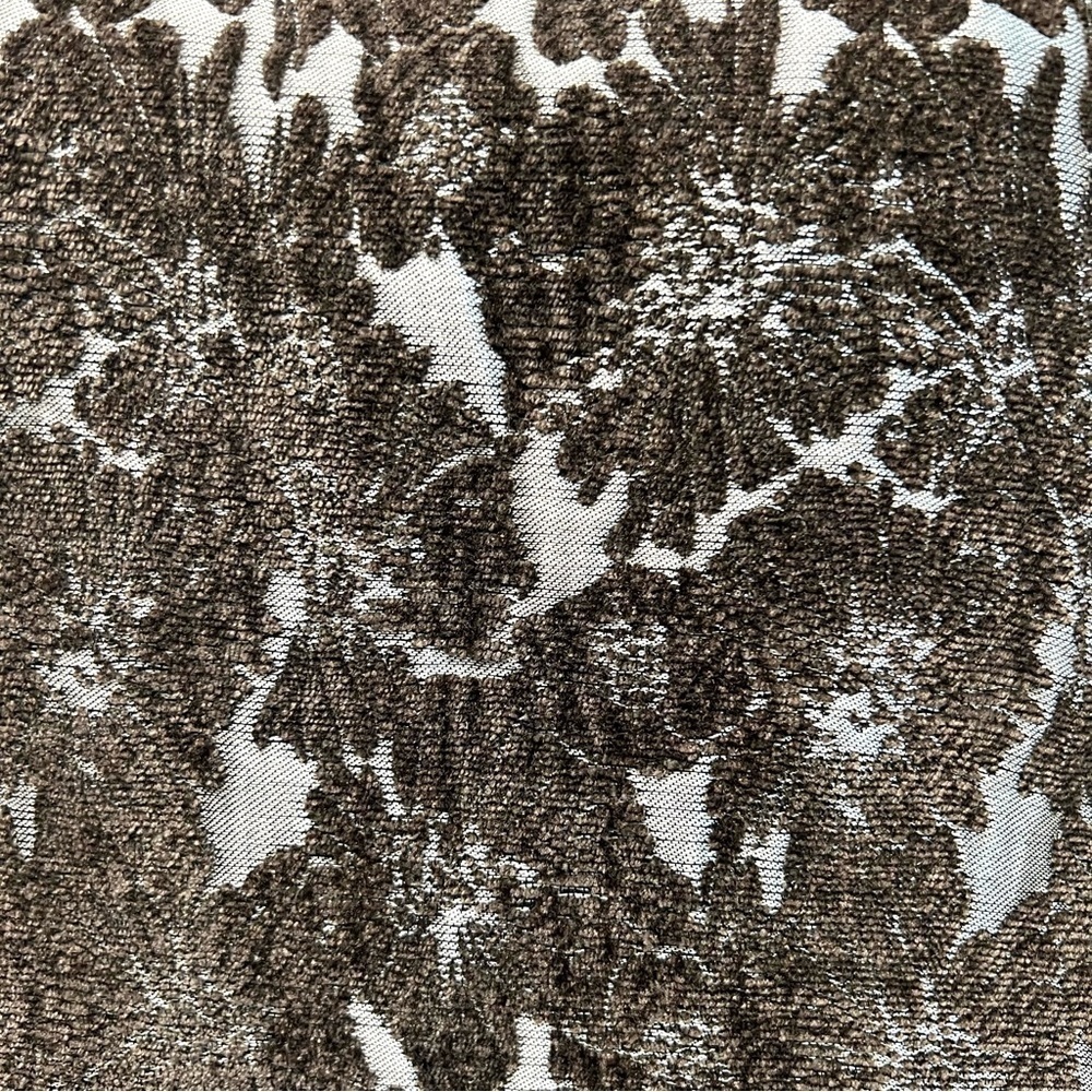 ModCloth Genuine Joy Silver & Brown Flocked Floral A Line Dress Women’s XL - Picture 11 of 13